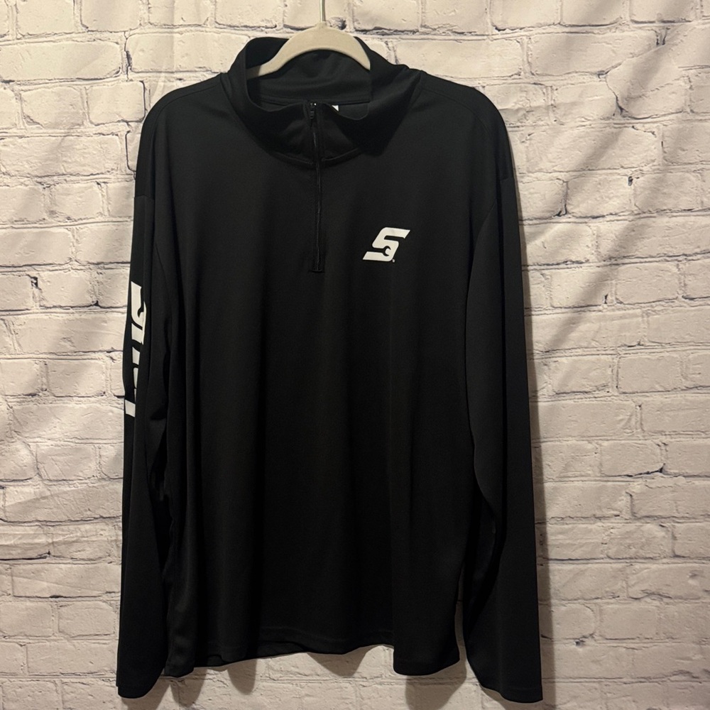 NWOT Snap-On 1/4 zip Black Pullover with White lettering